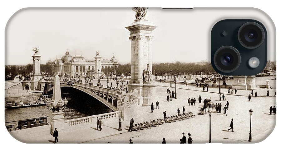 531 iPhone Case featuring the photograph Exposition Universelle 1900 Pont Alexandre III et le Petit Palais 1900 by Monterey County Historical Society