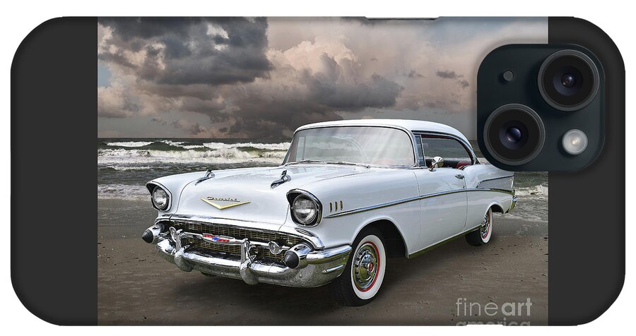 1957 iPhone Case featuring the photograph 57 Bel Air Beach Beauty by Ron Long