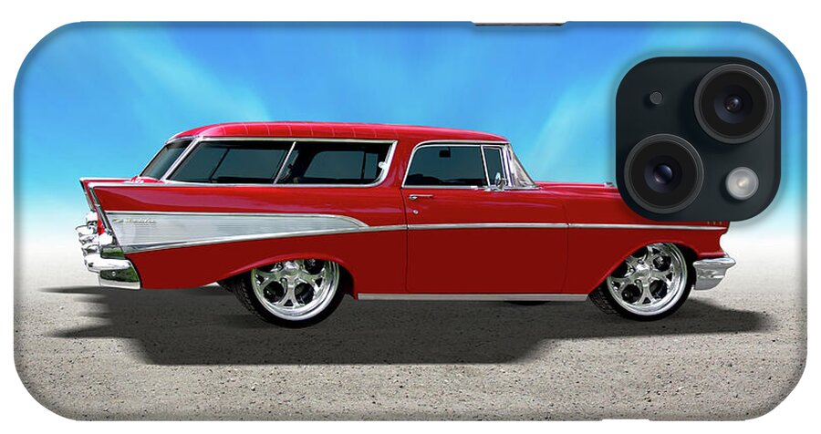 Transportation iPhone Case featuring the photograph 57 Belair Nomad by Mike McGlothlen