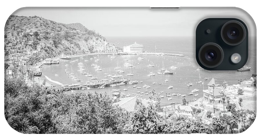 2017 iPhone Case featuring the photograph Catalina Island Avalon Bay Black and White Picture #6 by Paul Velgos