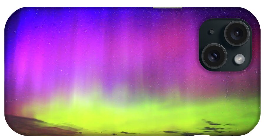 Northern Lights iPhone Case featuring the photograph Northern Lights over Boulder Lake #6 by Shixing Wen
