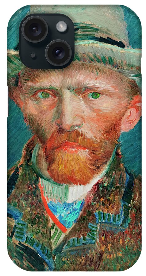 Vincent Van Gogh iPhone Case featuring the painting Self-portrait by Vincent van Gogh #6 by Mango Art