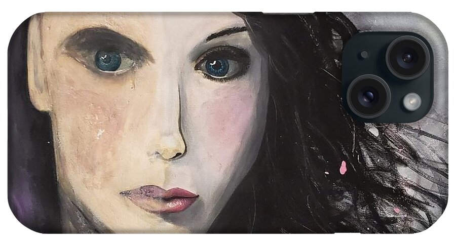 Survivor iPhone Case featuring the painting You tell me what she is thinking #5 by Joyce Auteri