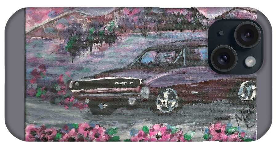 68 Dodge Charger iPhone Case featuring the painting 68 Dodge Charger by Monica Resinger