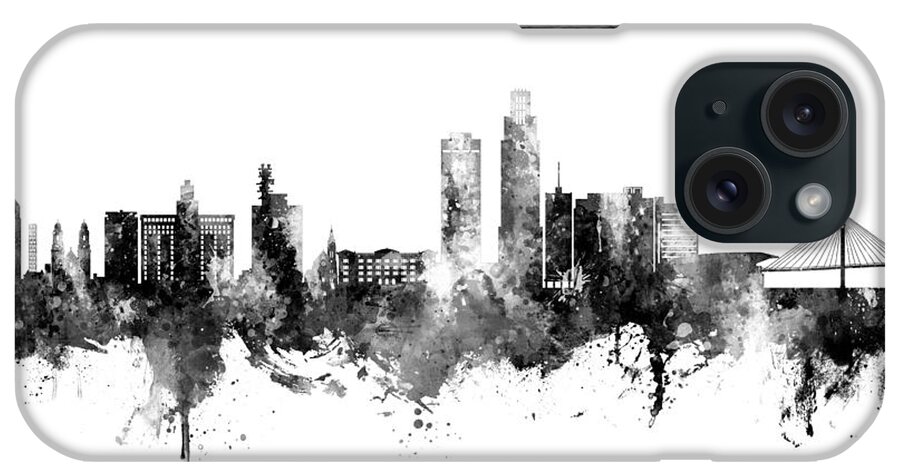 Omaha iPhone Case featuring the digital art Omaha Nebraska Skyline #7 by Michael Tompsett