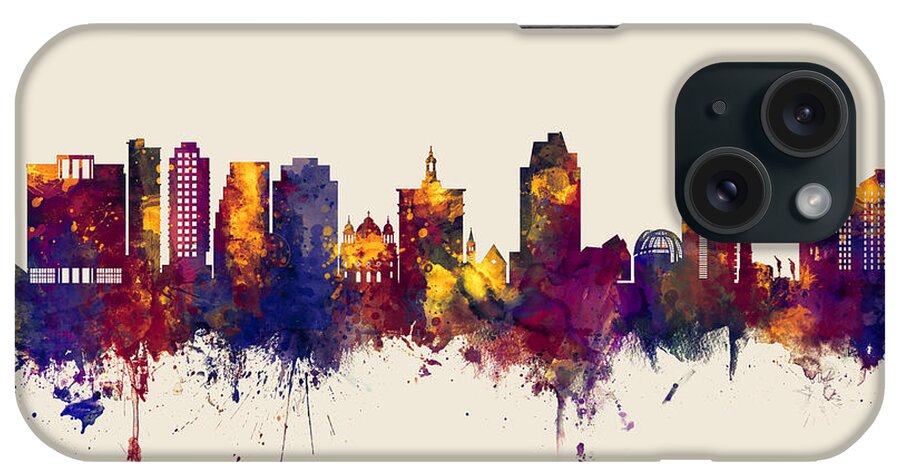 San Jose iPhone Case featuring the digital art San Jose California Skyline #7 by Michael Tompsett