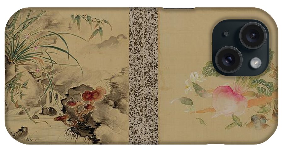 Taki Katei (1830-1901) Birds iPhone Case featuring the painting Taki Katei #7 by Artistic Rifki