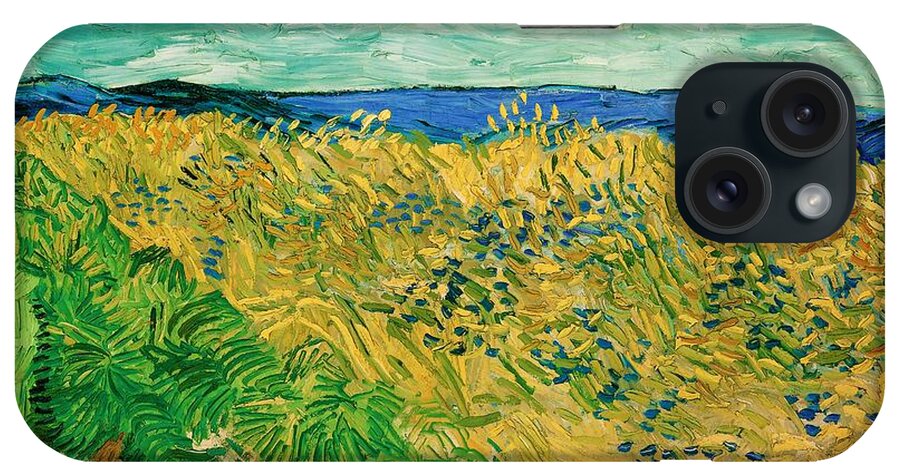 European iPhone Case featuring the painting Wheatfield With Cornflowers #8 by Vincent van Gogh