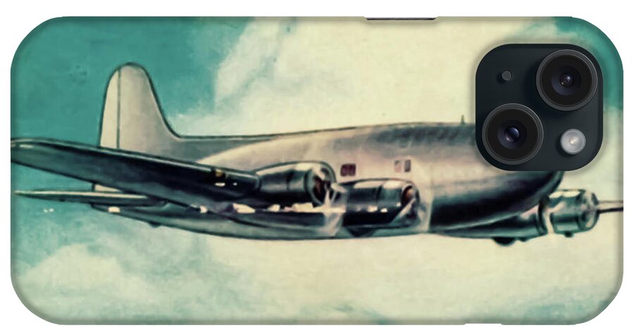 Abrams iPhone Case featuring the mixed media Wings Cigarette Airplane Trading Card #7 by Pheasant Run Gallery