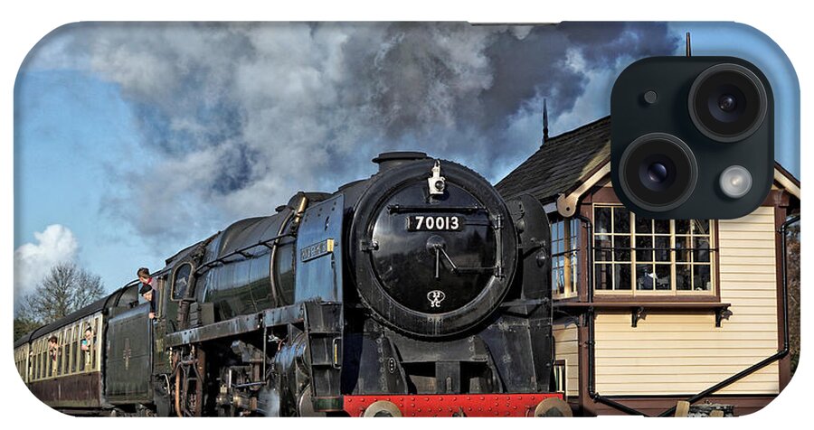 Steam iPhone Case featuring the photograph 70013 Oliver Cromwell at Quorn and Woodhouse. by David Birchall