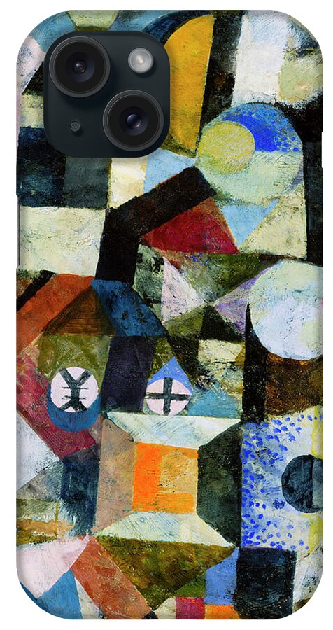 Paul Klee iPhone Case featuring the painting Composition with the Yellow Half-Moon and the Y by Paul Klee by Mango Art