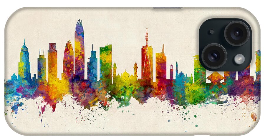 Nairobi iPhone Case featuring the digital art Nairobi Kenya Skyline #8 by Michael Tompsett