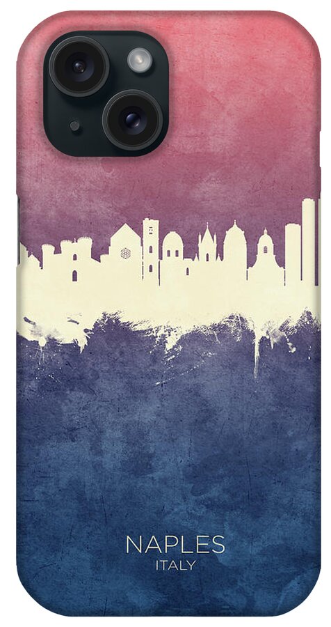 Naples iPhone Case featuring the digital art Naples Italy Skyline #8 by Michael Tompsett