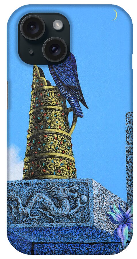 Oil On Canvas iPhone Case featuring the painting Dragon City by Oilan Janatkhaan
