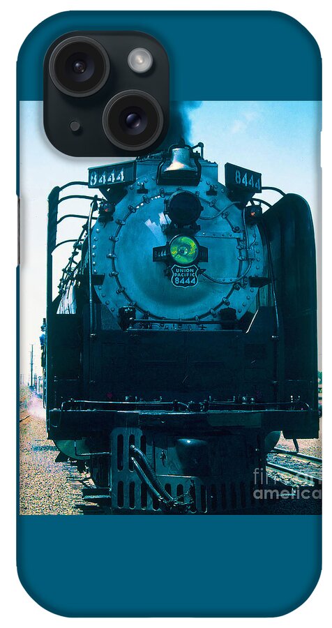 Train iPhone Case featuring the photograph VINTAGE RAILROAD - Union Pacific 8444 Front by John and Sheri Cockrell