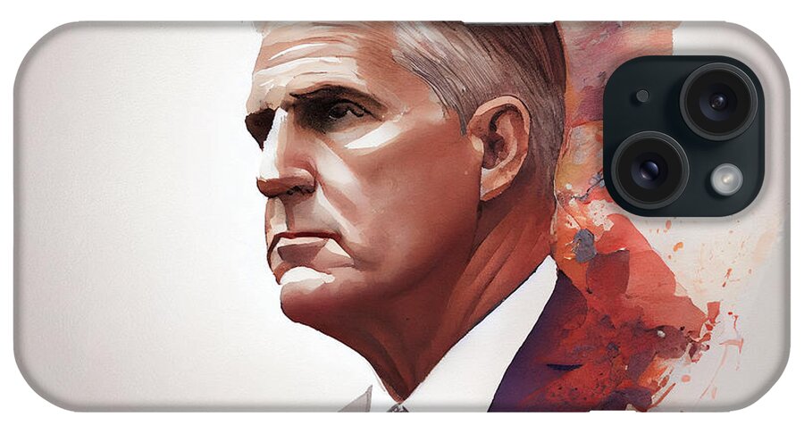 House Speaker Kevin Mccarthy Art iPhone Case featuring the digital art House Speaker Kevin McCarthy by Asar Studios #9 by Celestial Images