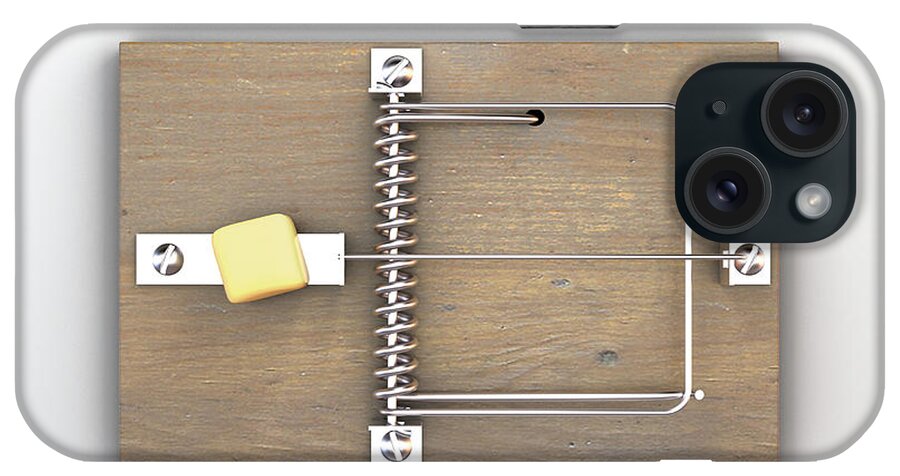 Trap iPhone Case featuring the digital art Mousetrap With Cheese #9 by Allan Swart