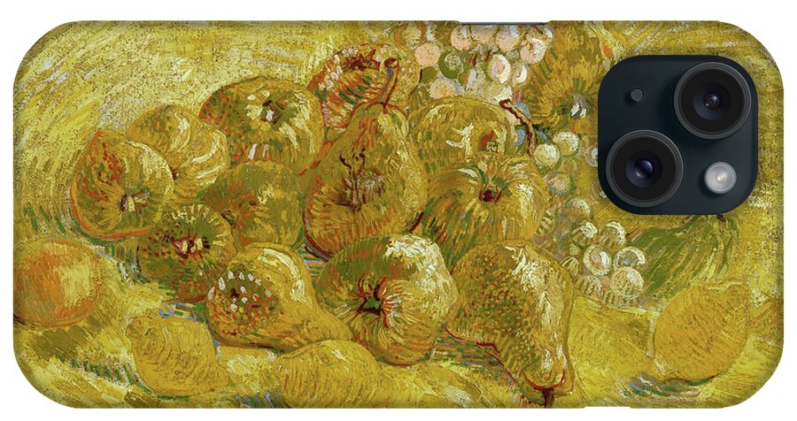 European iPhone Case featuring the painting Quinces, lemons, pears and grapes #10 by Vincent van Gogh