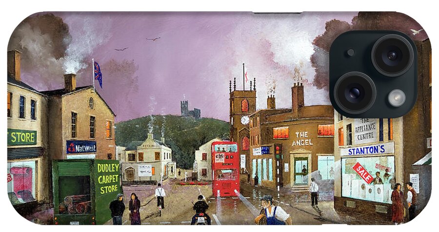 England iPhone Case featuring the painting Castle Street, Dudley - England by Ken Wood