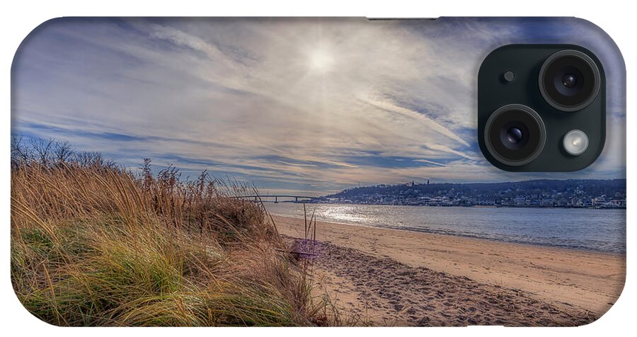 Shrewsbury River iPhone Case featuring the photograph A Beautiful Day at Sandy Hook by Penny Polakoff