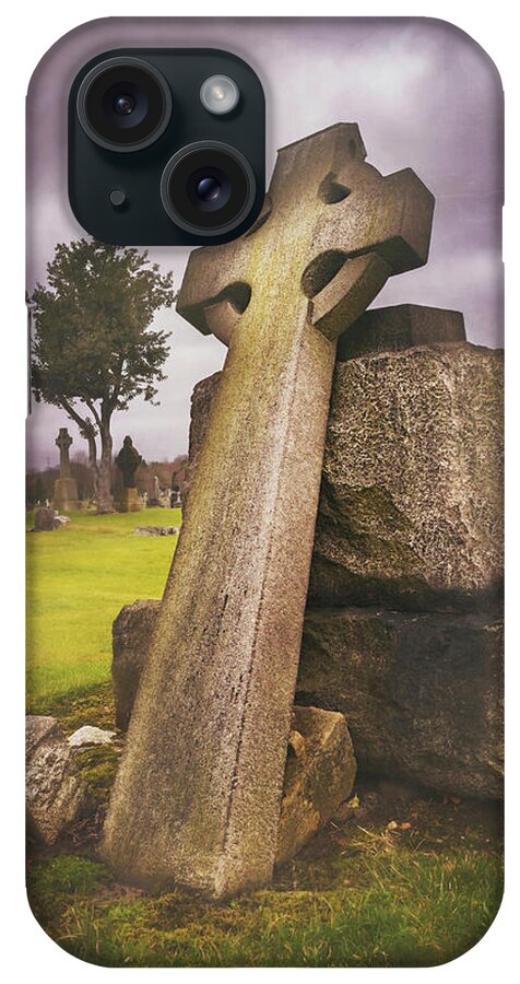 Cemetery iPhone Case featuring the photograph A Celtic Cross in Glasgow Scotland by Carol Japp