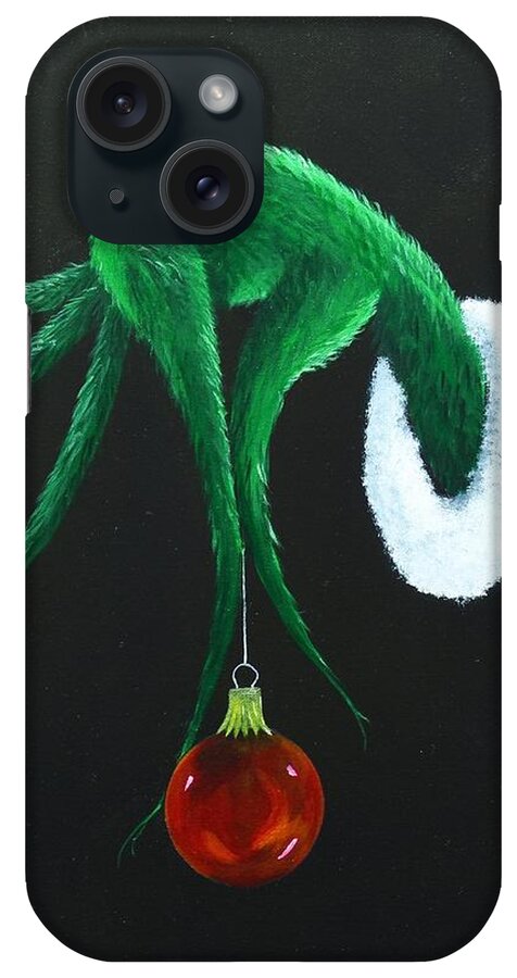 Grinch iPhone Case featuring the painting A Christmas Thief by Jimmy Chuck Smith