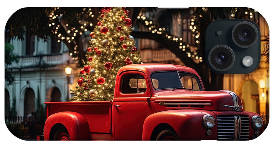 Christmas Art iPhone Case featuring the painting A Christmas Truck in the Heart of Old Manila by Lourry Legarde