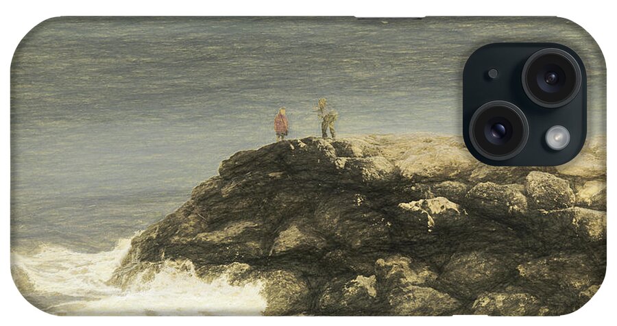 Photo Painting iPhone Case featuring the photograph A Dull Day at Burns Beach, Western Australia by Elaine Teague