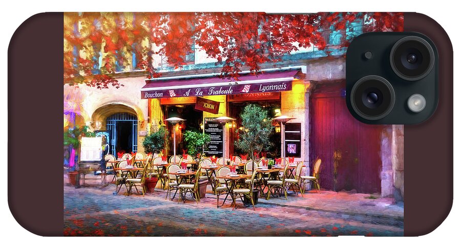 Lyon iPhone Case featuring the photograph A French Restaurant Vieux Lyon France by Carol Japp