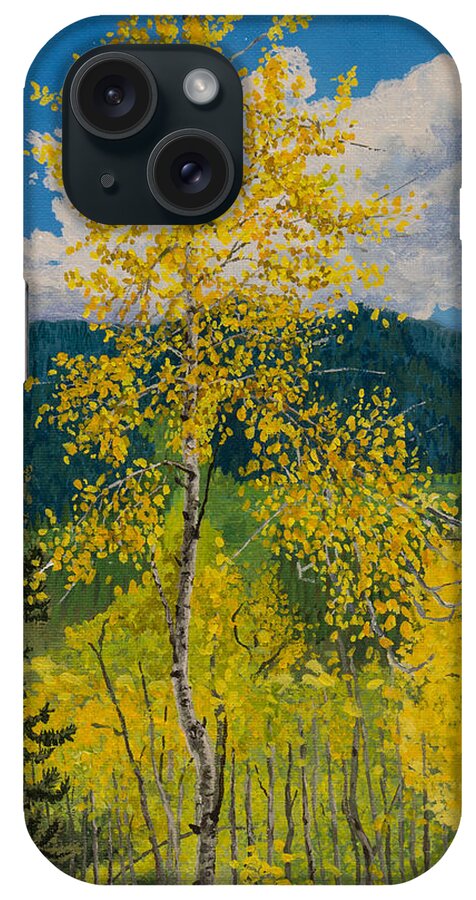 Autumn iPhone Case featuring the painting A Glory Of Aspens by Greg Miller