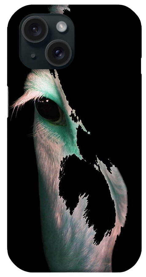 #abstract #abstractart #digital #digitalart #wallart #markslauter #homedecor #facemask #apparel #stationary #animal #horse iPhone Case featuring the digital art A Horse Sees by Mark Slauter