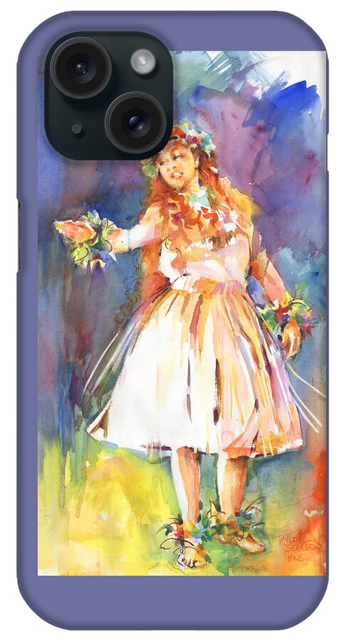 Hula iPhone Case featuring the painting A Hui Hou-'til We Meet Again by Penny Taylor-Beardow