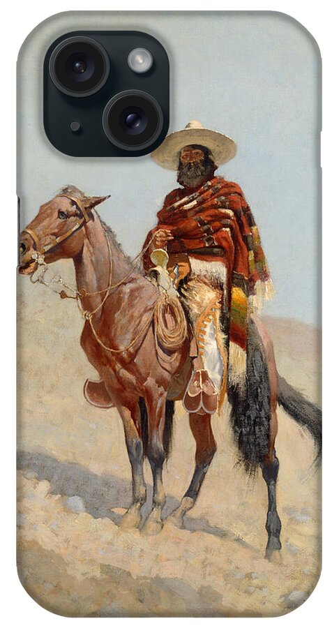 Frederic Remington iPhone Case featuring the painting A Mexican Vaquero by Frederic Remington by Mango Art