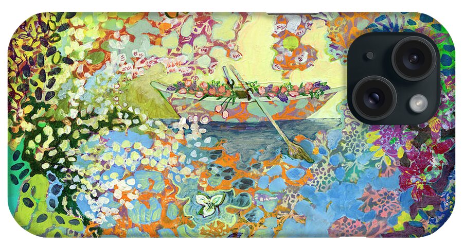 Boat iPhone Case featuring the painting A Moment of Reflection by Jennifer Lommers