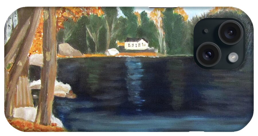 Maine iPhone 15 Case featuring the painting A Quiet Day by Linda Feinberg