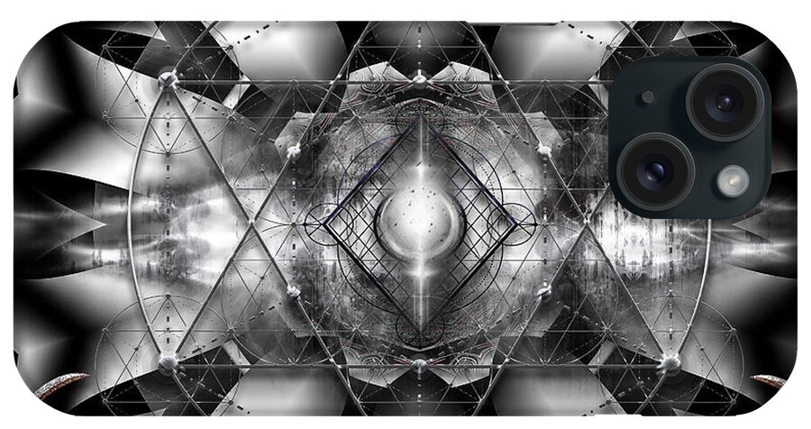 Sacred Geometry iPhone Case featuring the digital art A Silver Lining by Michael Damiani
