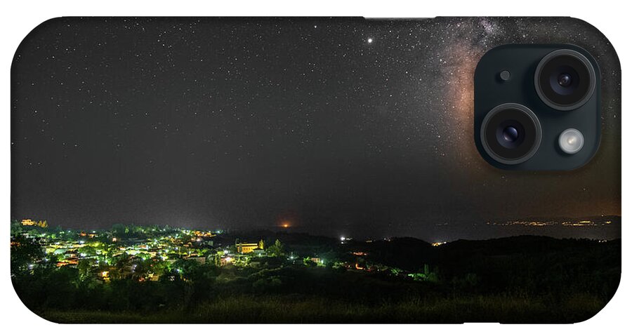 Milky Way iPhone Case featuring the photograph A Small Village Under the Milky Way by Alexios Ntounas