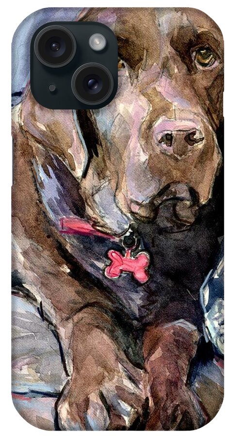 Labrador Retriever iPhone Case featuring the painting A Soft Spot by Molly Poole