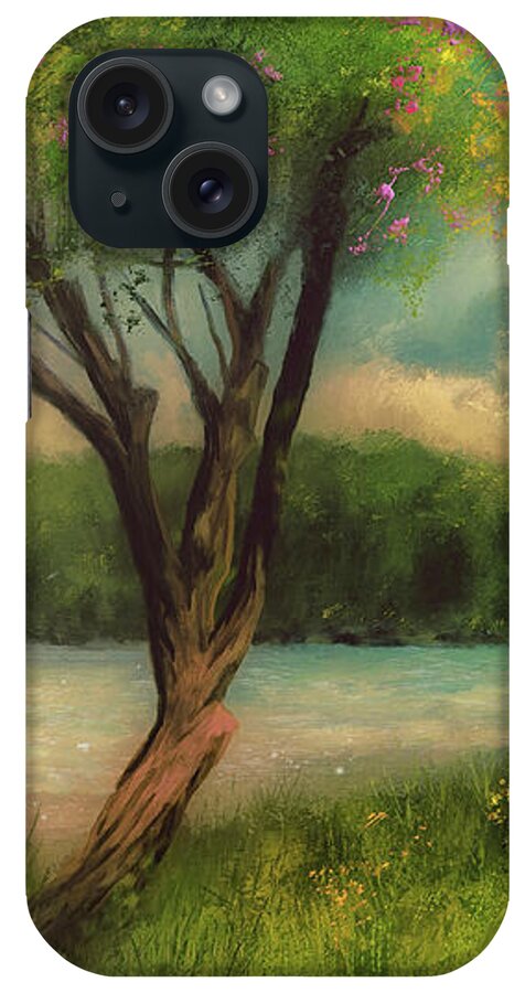 Spring iPhone Case featuring the digital art A Soft Spring Day by Lois Bryan
