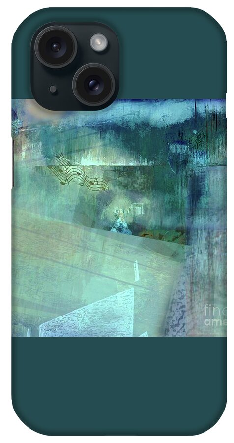 Abstract Impressionist iPhone Case featuring the mixed media A Song for Those at Sea by Zsanan Studio