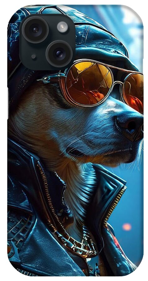Dog iPhone Case featuring the digital art A stylized dog by Manjik Pictures