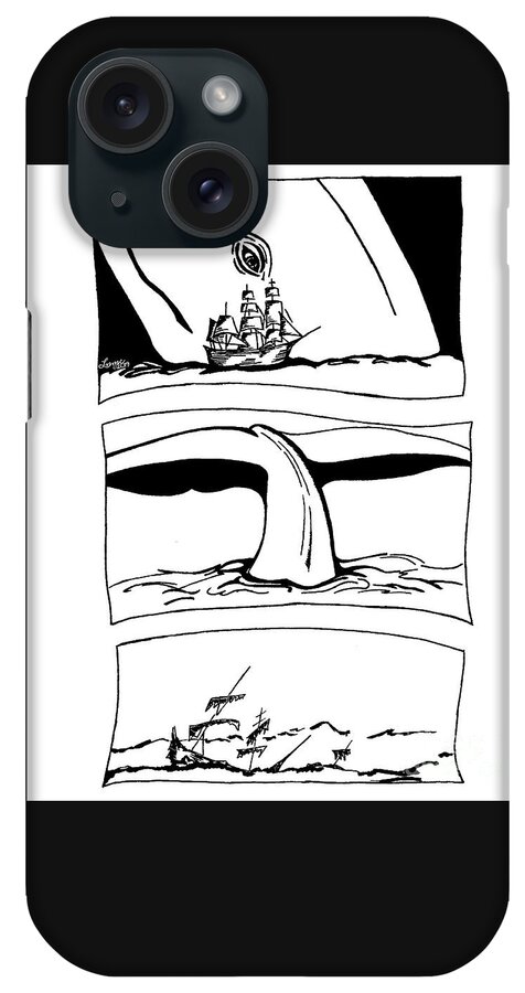 Whale iPhone Case featuring the drawing A Tail of A Whale by Leara Nicole Morris-Clark