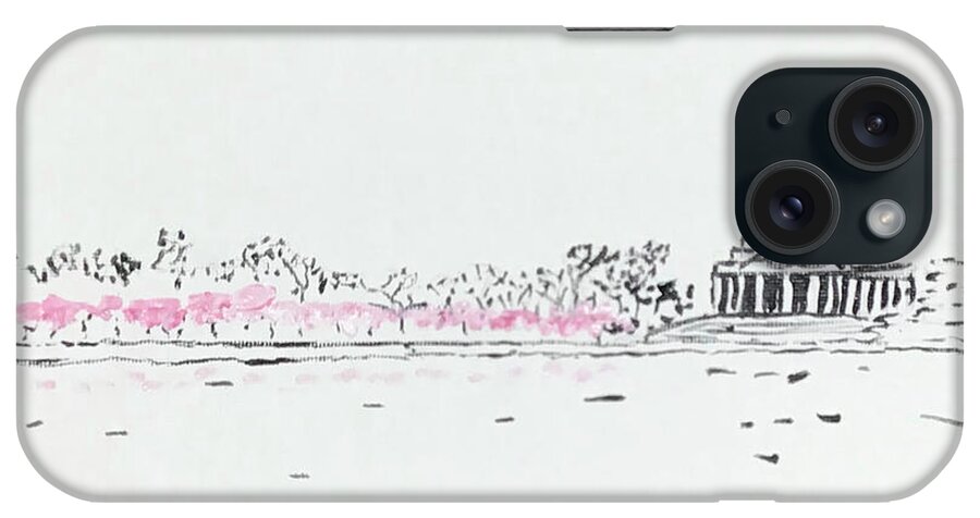 Cherry Blossoms iPhone Case featuring the painting A touch of pink #1 by John Macarthur