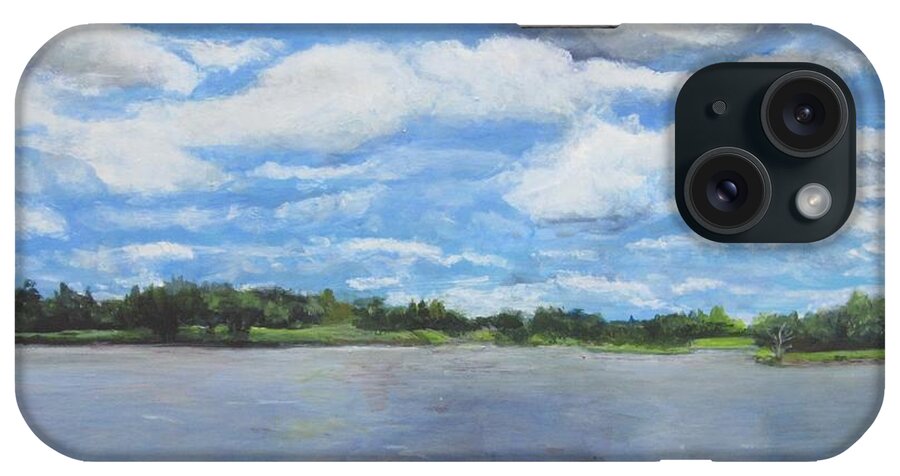 Painting iPhone Case featuring the painting A View on the Maurice River by Paula Pagliughi