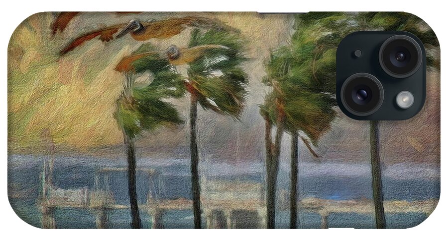 La Jolla iPhone Case featuring the digital art A Windy Day at La Jolla Shores by Russ Harris