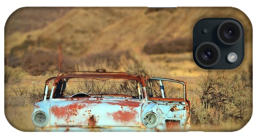 In Focus iPhone Case featuring the digital art Abandon Car, Tilt-shift by Fred Loring