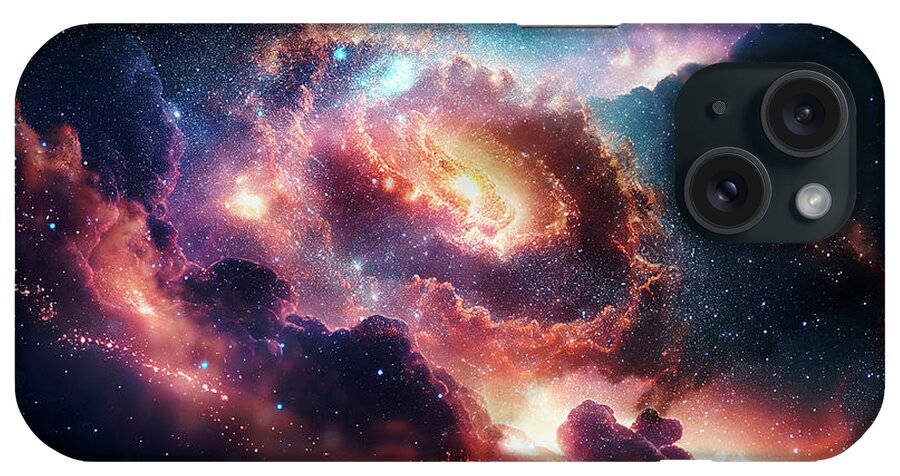 Galaxy iPhone 15 Case featuring the photograph Abstract concept of galaxy and universe. Stardust, planet and co by Jelena Jovanovic