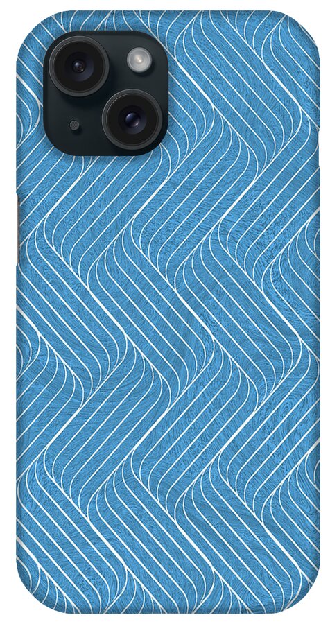 Pattern iPhone Case featuring the digital art Abstract Curved Lines Pattern - 05 by Studio Grafiikka