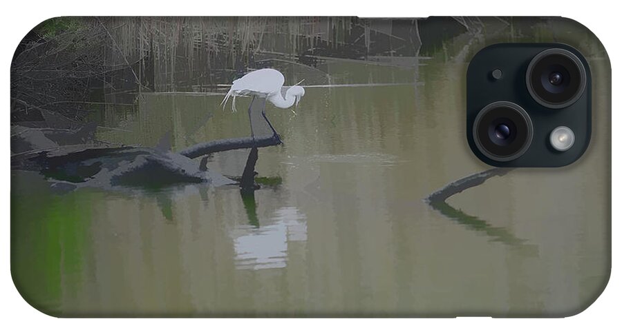 Abstract Egret iPhone Case featuring the photograph Abstract Egret by Diane Giurco