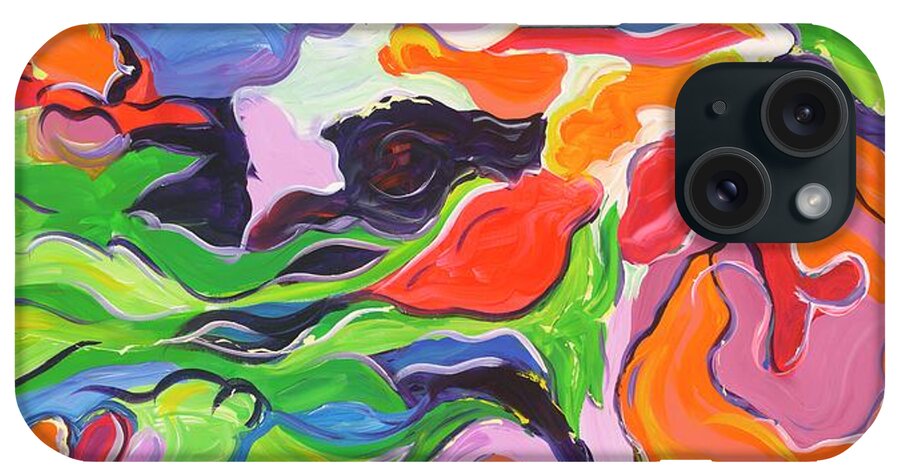 Flowers iPhone Case featuring the painting Abstract Flower Swirls by Britt Miller